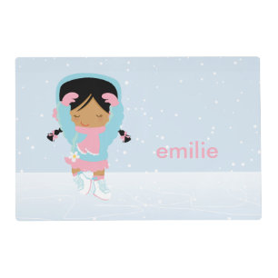 Cute Little Figure Skater Girl's Placemat