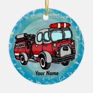 Cute Little Firetruck firefighters ornament