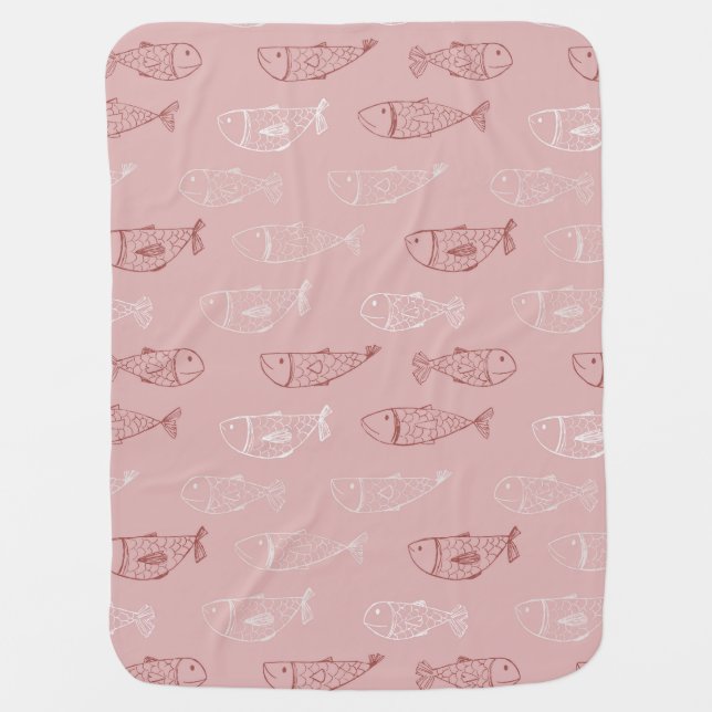 Cute little fish baby blanket (Front)