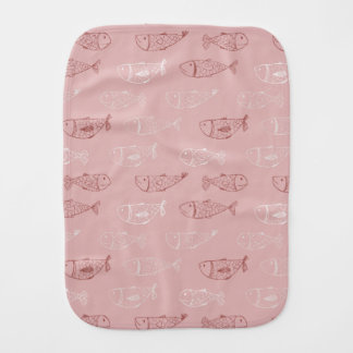 Cute little fish baby burp cloth