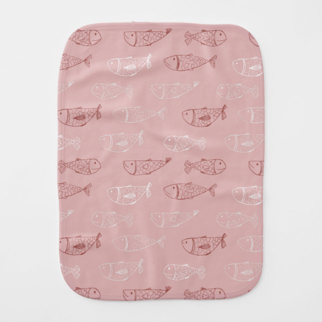 Cute little fish baby burp cloth (Front)