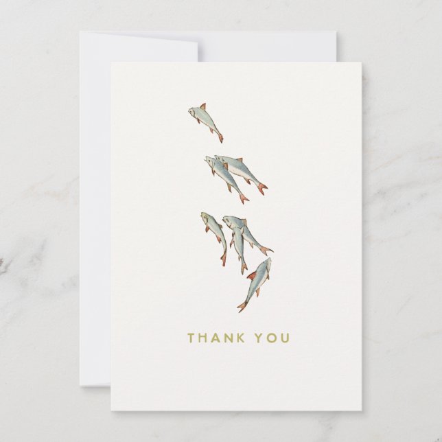 Cute Little Fish  Thank You Note Card (Front)