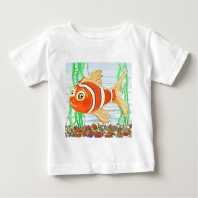 Cute Little Fishie Swimming In A Pool Baby T-Shirt