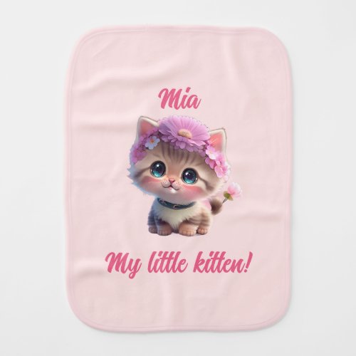 Cute little floral kitten Baby Bib