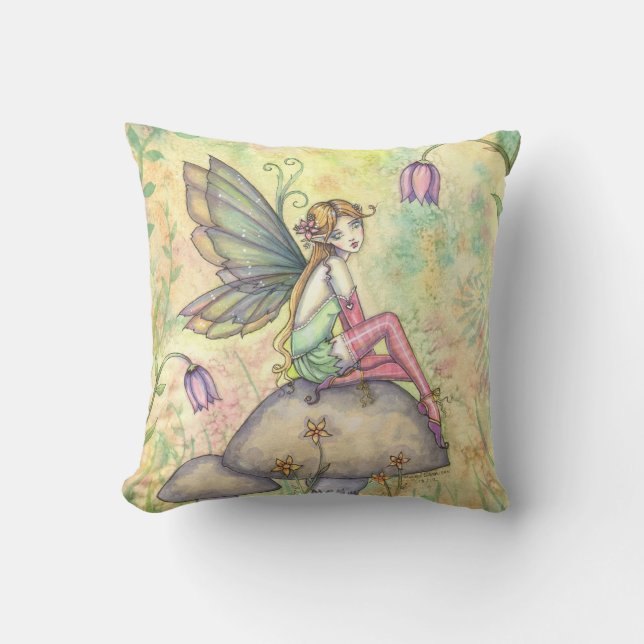 Cute Little Flower Fairy Girls Pillow (Front)