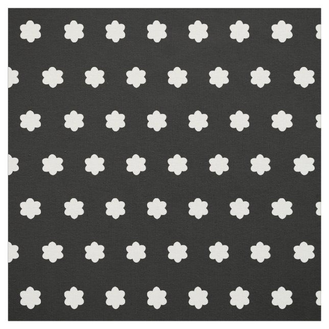 Cute little flowers black and white floral fabric (Swatch)