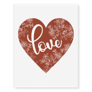 Cute Little Flowers Form Heart Valentine's Day Temporary Tattoos
