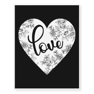 Cute Little Flowers Form Heart Valentine's Day Temporary Tattoos