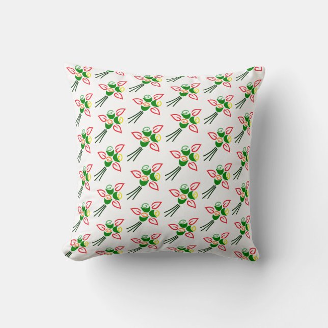 Cute Little Flowers on a  Throw Pillow (Front)