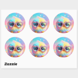 Cute Little Fluffy Chick Classic Round Sticker