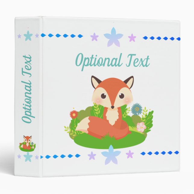 Cute Little Fox 3 Ring Binder (Front/Spine)