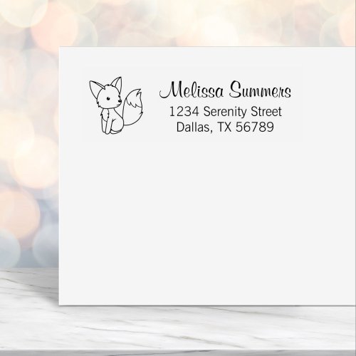 Cute Little Fox Address Self_inking Stamp