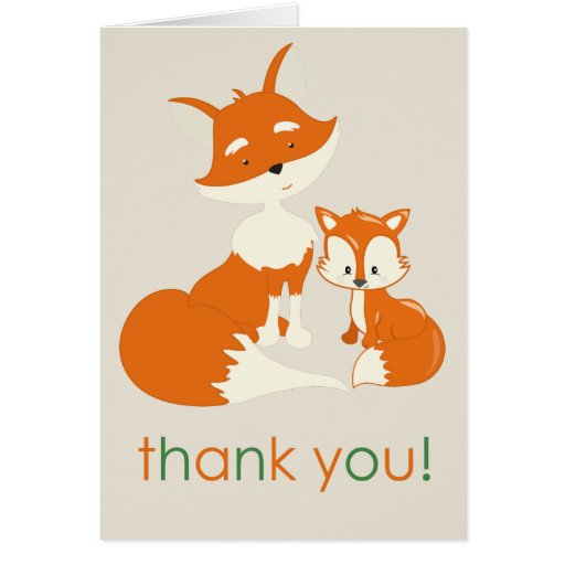 Cute Little Fox and Mom Thank You Card | Zazzle