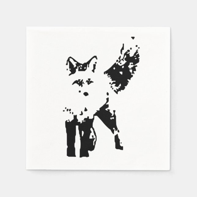 Cute Little Fox Animal Nature  Art Napkins (Front)