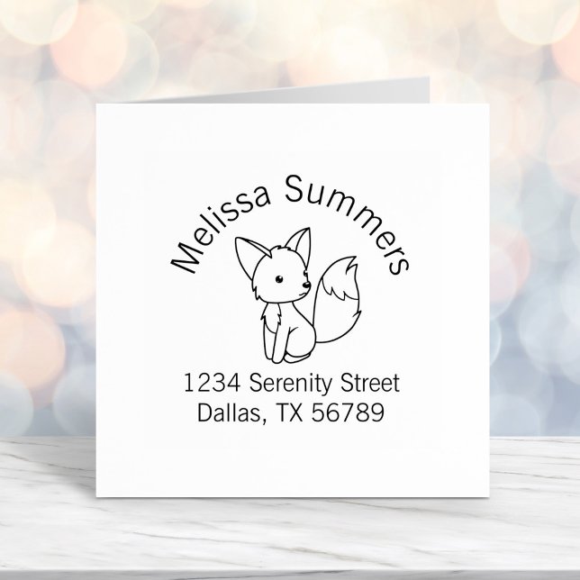Cute Little Fox Arch Address Self-inking Stamp (Creator Uploaded)