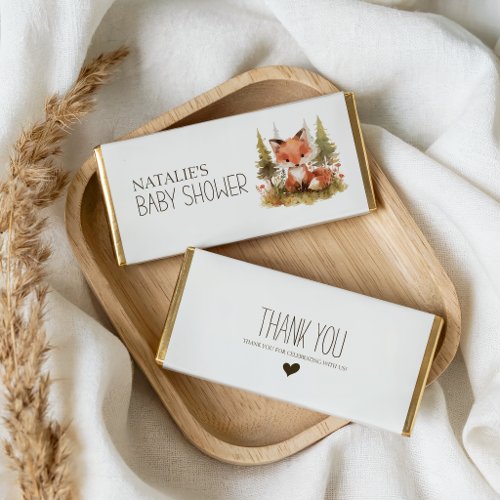 Cute Little Fox Baby Shower Candy Hershey Bar Favors