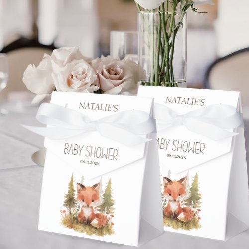Cute Little Fox Baby Shower Guest Favor Boxes