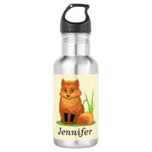 Cute Little Fox Back to School Water Bottle