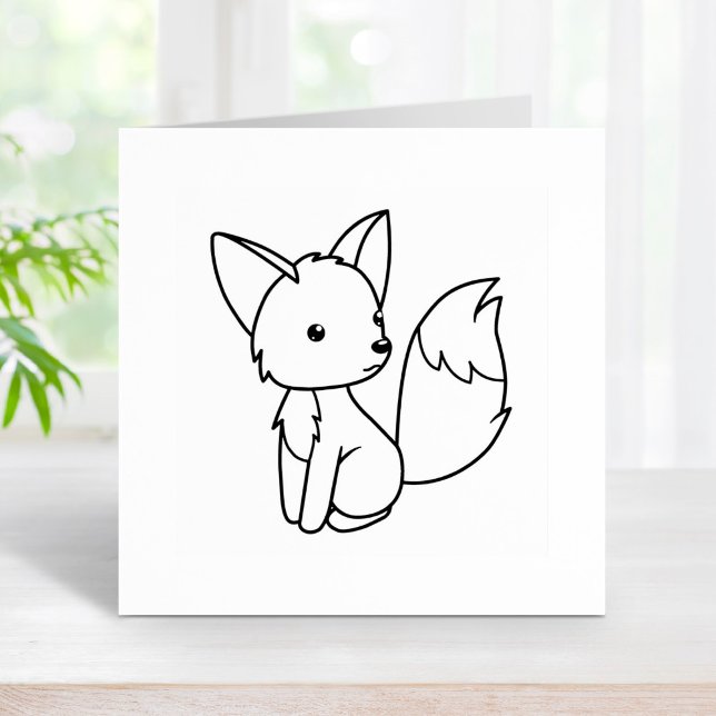 Cute Little Fox Color Me Rubber Stamp (Creator Uploaded)