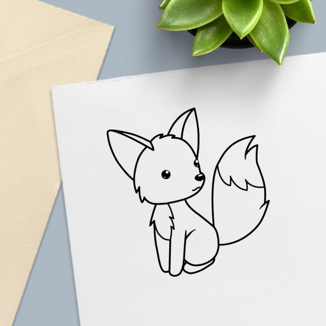 Cute Little Fox Color Me Self-inking Stamp (Creator Uploaded)