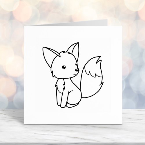 Cute Little Fox Color Me Self_inking Stamp
