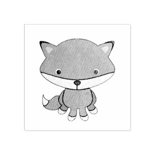 Cute Little Fox  Farm Animal Rubber Stamp