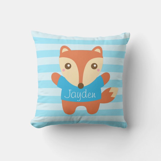 Cute Little Fox for Kids Room Throw Pillow (Front)