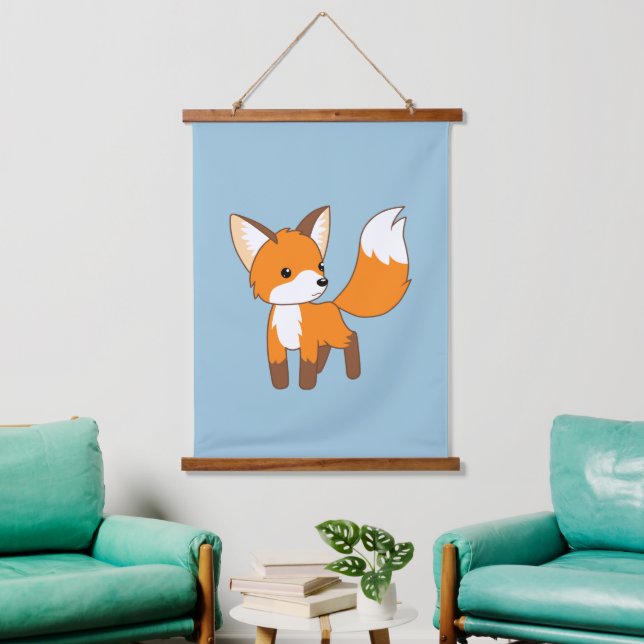 Cute Little Fox Hanging Tapestry (Living Room)