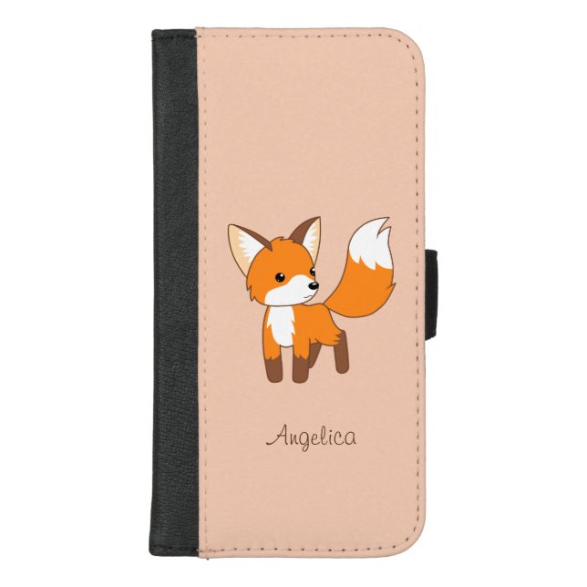 Cute Little Fox iPhone Wallet Case (Front)