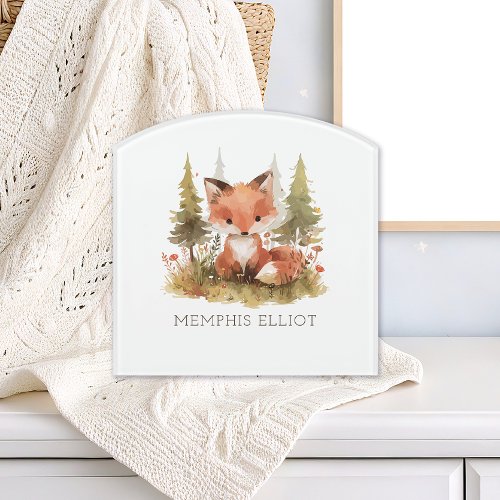 Cute Little Fox New Baby Shower Nursery Door Sign