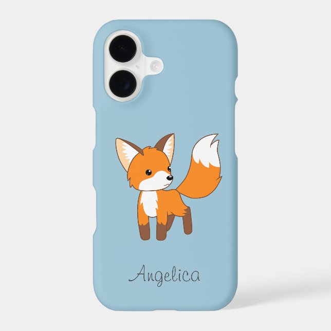 Cute Little Fox on Blue Case-Mate iPhone Case (Back)