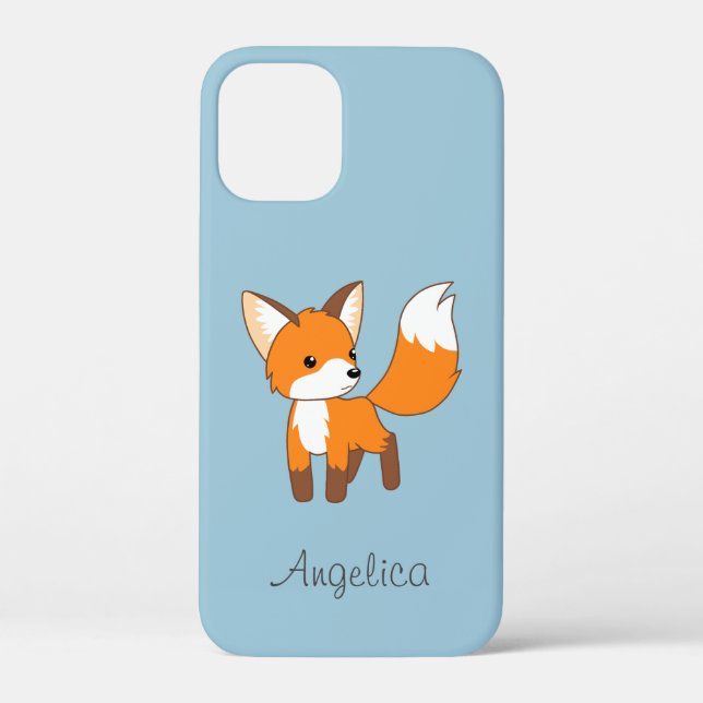 Cute Little Fox on Blue Case-Mate iPhone Case (Back)