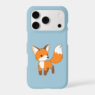 Cute Little Fox on Blue Iphone 18 Pro Case