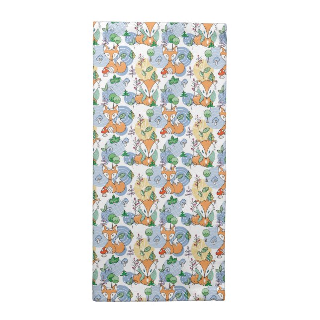 Cute Little Fox Pattern Cloth Napkin (Half Fold)