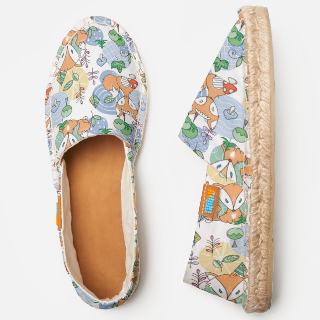 Cute Little Fox Pattern Espadrilles (Side)