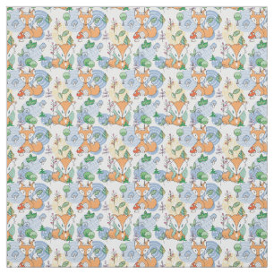 Cute Little Fox Pattern Fabric