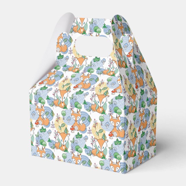 Cute Little Fox Pattern Favor Boxes (Front Side)