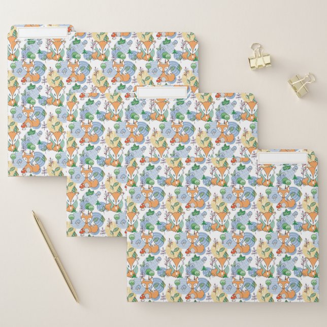 Cute Little Fox Pattern File Folder (Set)