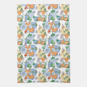 Cute Little Fox Pattern Kitchen Towel