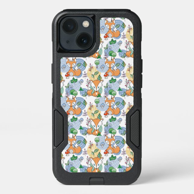 Cute Little Fox Pattern Otterbox iPhone Case (Back)