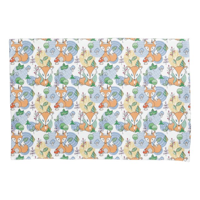Cute Little Fox Pattern Pillow Case (Front-Left)