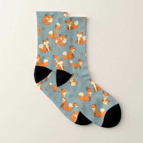 Cute Little Fox Pattern Socks