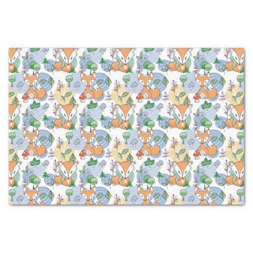 Cute Little Fox Pattern Tissue Paper