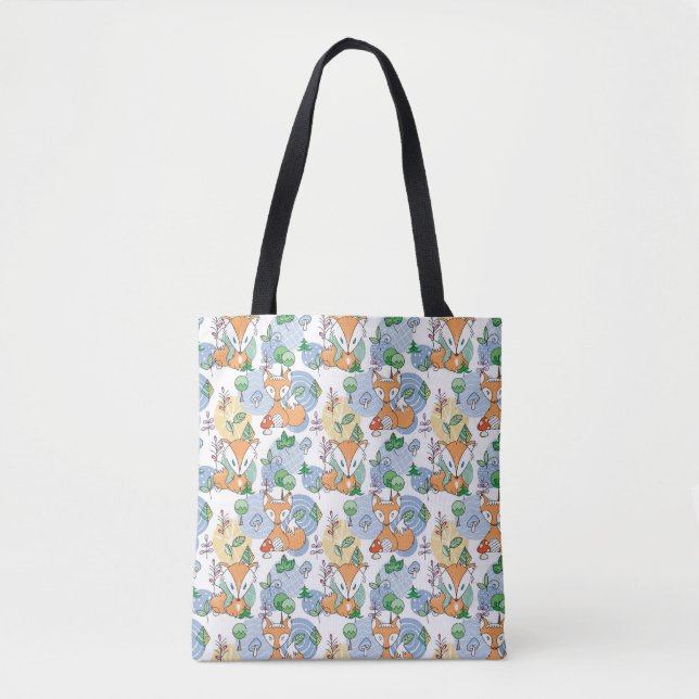 Cute Little Fox Pattern Tote Bag (Front)
