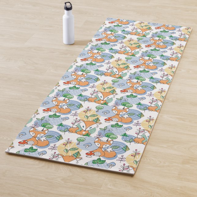 Cute Little Fox Pattern Yoga Mat (In Situ)