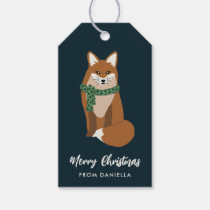 Cute Little Fox Personalized Christmas Gift Tags