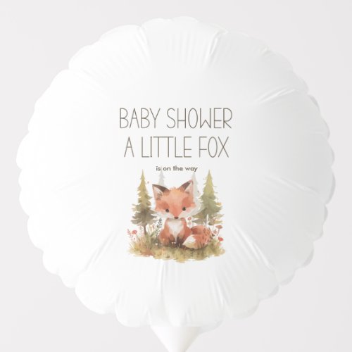 Cute Little Fox Plaid Baby Shower Party Balloon