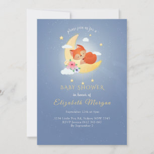 Cute Little Fox Rustic Woodland baby shower Invitation