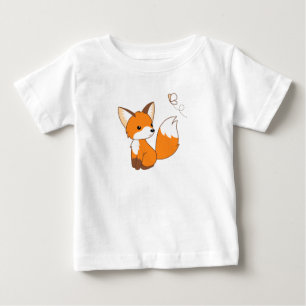 Cute Little Fox Watching Butterfly Baby T-Shirt