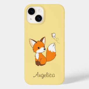 Cute Little Fox Watching Butterfly Case-Mate iPhone 14 Case